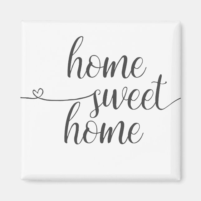 Aimant Home Sweet Home, simple, noir et blanc (Devant)