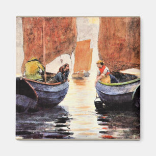 Aimant Homer - Afterglow, peinture d'aquarelle d'art,