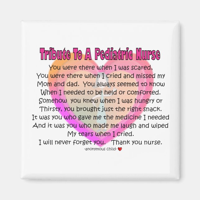 Aimant Hommage aux infirmières pédiatriques (Devant)