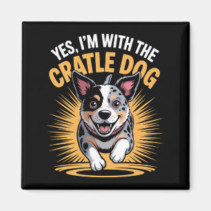 Aimant Homme Drôle de Chien de Compagnie Avec La Folle Au