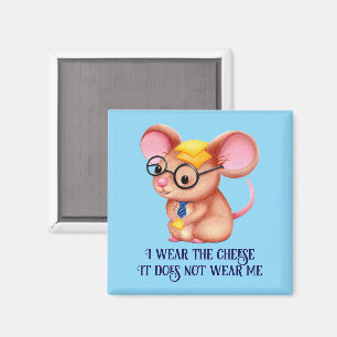 Aimant Homme Fromage Poilu Souris Cravate Lunettes Intell