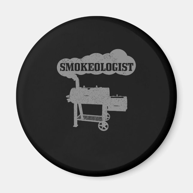 Aimant Homme Smokeologiste BBQ Grilling Chef Fumeur Funny (Devant)