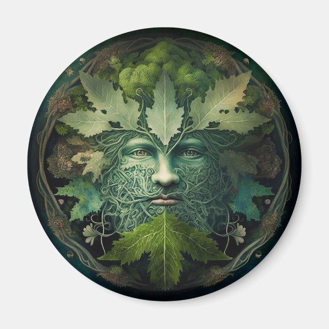 Aimant Homme vert Mandala Imaginaire Art (Devant)