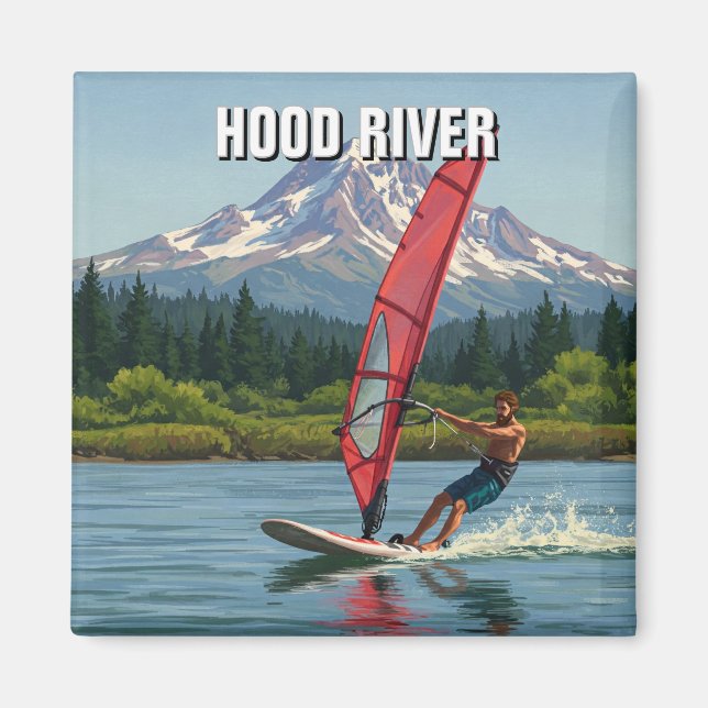 Aimant Hood River Windsurfing Oregon Travel (Devant)
