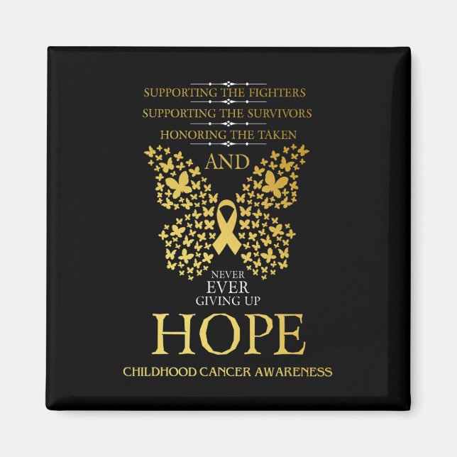 Aimant Hope Chilhood Cancer Awareness Gold Ribbon (Devant)