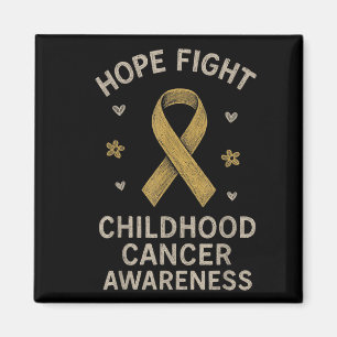 Aimant Hope Fight Shirt Children Cancer Awareness Golden