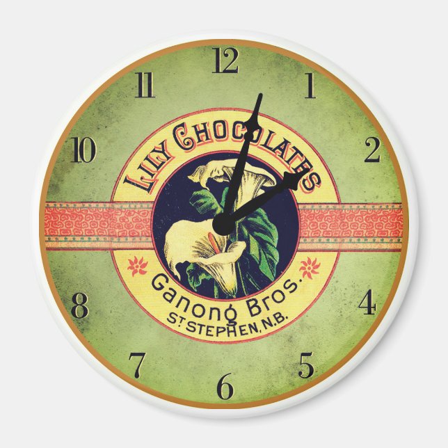 Aimant Horaire de publicité chocolat Art nouveau (Devant)