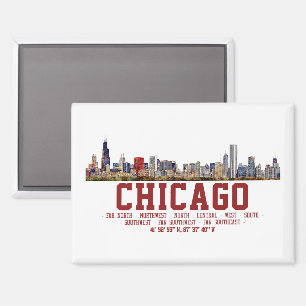 Aimant Horizon de Chicago.  Noms de zones et coordonnées