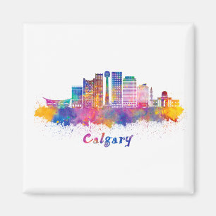 Aimant horizonte calgary acuarela