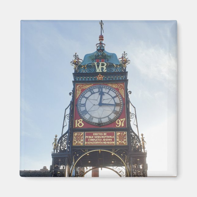 Aimant Horloge des murs de Chester City (Devant)