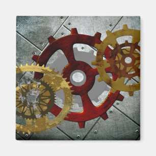 Aimant Horloges grunges et vitesses de Steampunk