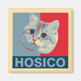 Aimant Hosico - Illustration Bleu Rouge