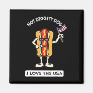Aimant Hot Diggity Chien Juillet 4 Patriotique Patriotiqu