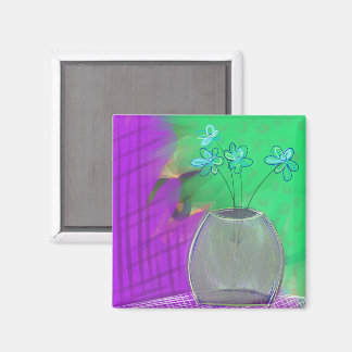 Aimant Hot rose et vert Still Life Art original