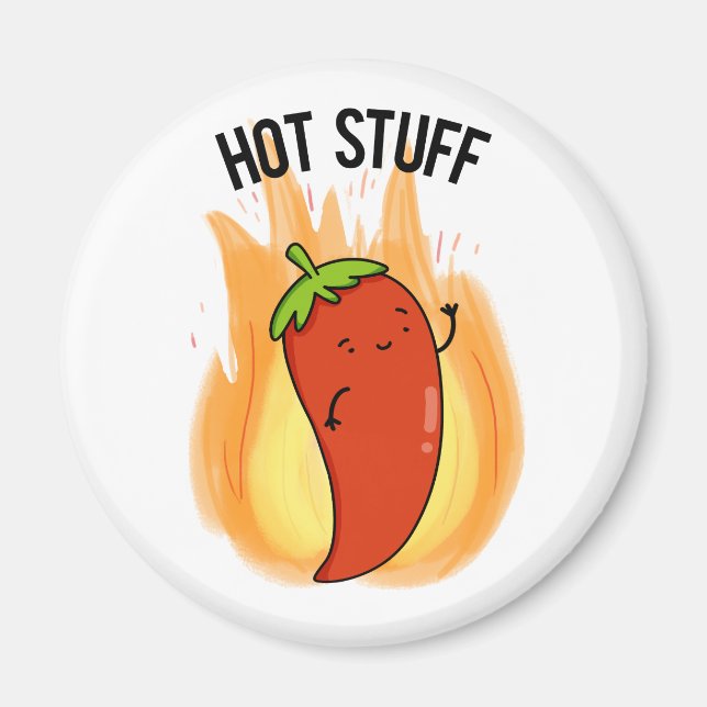 Aimant Hot Stups Funny Red Hot Chili Pepper Pun (Devant)