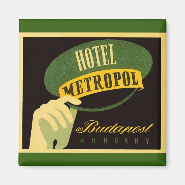 Aimant Hotel Metropol Budapest Hongrie Bellhop Casquette (Devant)