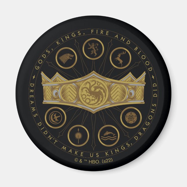 Aimant HOUSE of the Dragon | Seven Kingdoms Crown Graphic (Devant)