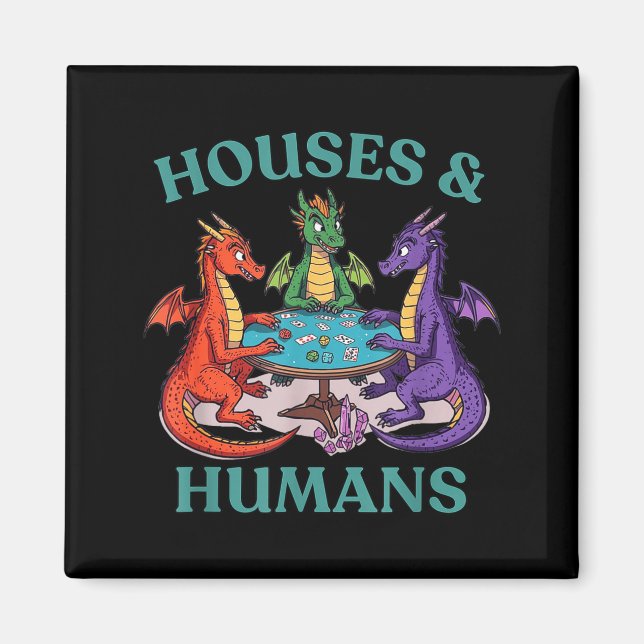 Aimant Houses And Humans Dragon Tabletop Rpg Fantasy Paro (Devant)