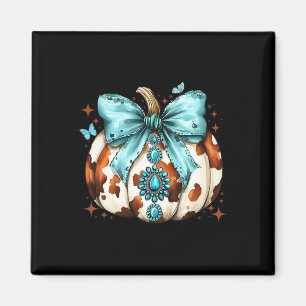 Aimant Howdy Fall Western Citrouille Halloween Cowhide Pu