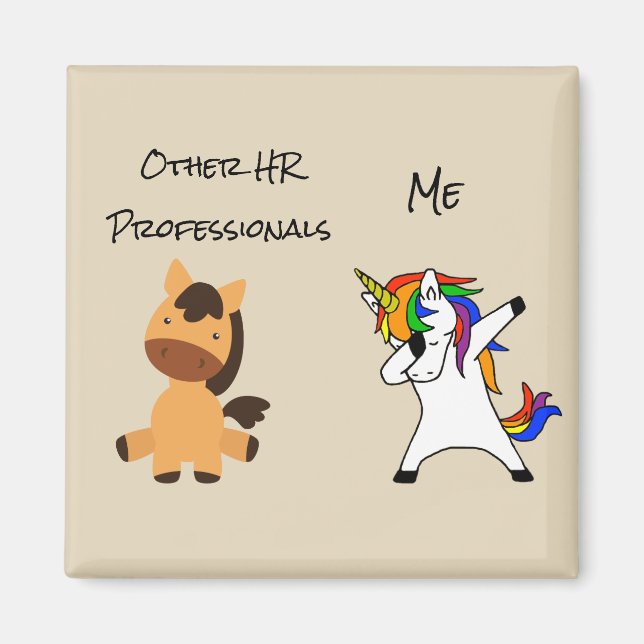 Aimant HR Funny Ressources humaines You Me Unicorn (Devant)