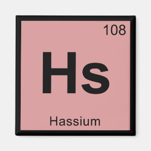 Aimant Hs - Symbole de tableau périodique de la chimie d
