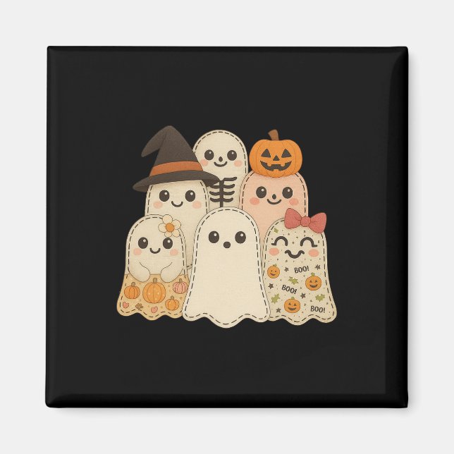 Aimant Hugvyn Halloween Patchwork Quilt Ghost Matching Fa (Devant)