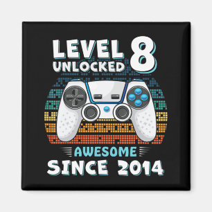 Aimant Huit 8ans Anniversaire Son garçon amusant Gamer 8e