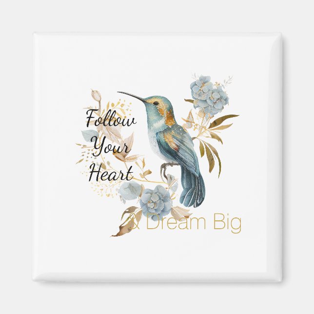 Aimant Hummingbird Hydrangea Flowers   (Devant)