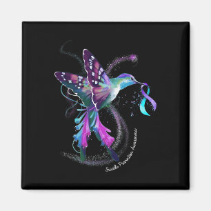 Aimant Hummingbird Purple Blue Ribbon Prévention du suici
