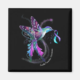 Aimant Hummingbird Purple Ribbon Prévention du suicide