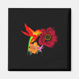 Aimant Hummingbirds se nourrit d'art graphique aux fleurs