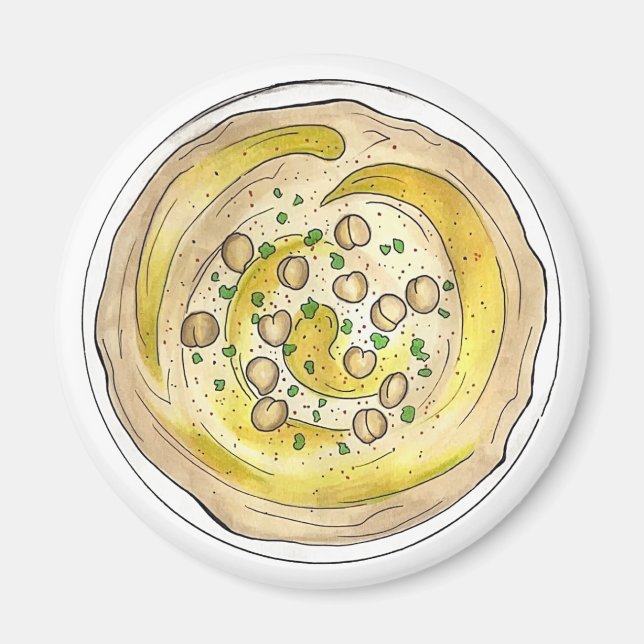 Aimant Hummus Houmous Méditerranée Moyen-Orient (Devant)