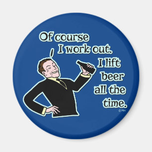 Aimant Humour amusant pour le travail de la bière