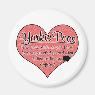 Aimant Humour de chien d'empreintes de pattes de Yorkie