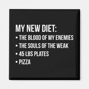 Aimant Humour de gym - Régime alimentaire - Sang, Âmes, P