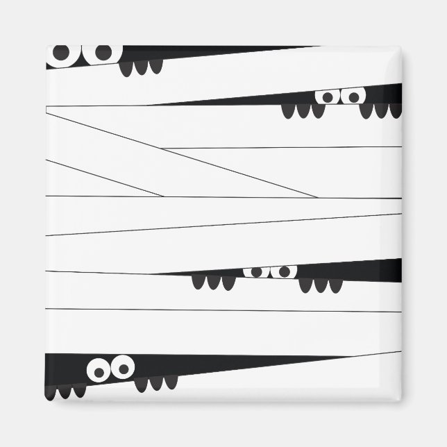 Aimant Humour d'Halloween noir blanc Peeking maman (Devant)