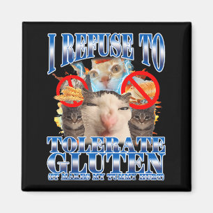 Aimant Humour drôle Je refuse de tolérer le chat mème Q