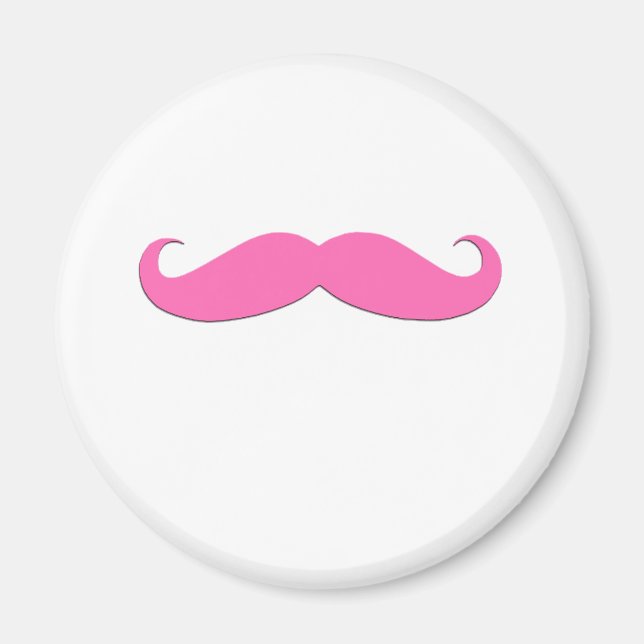 Aimant Humour Moustache rose Créez votre propre (Devant)