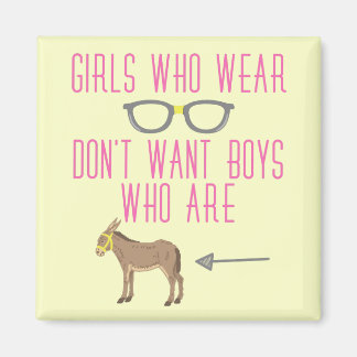 Aimant Humour Nerd de lunettes de filles amusantes
