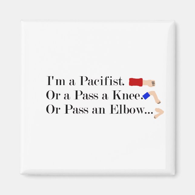 Aimant Humour pacifiste mixed martial art (Devant)