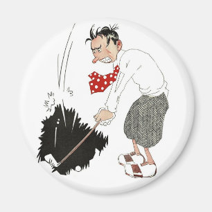 Aimant Humour vintage sur le golf, golfeur drôle et ridic
