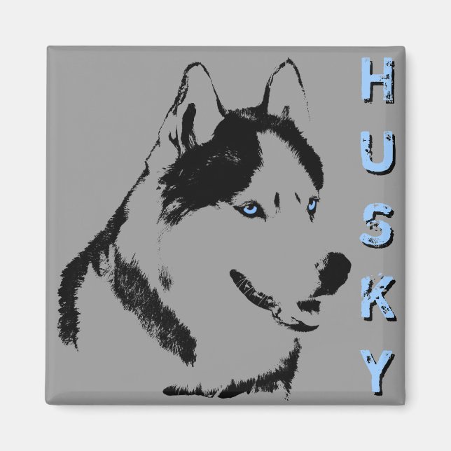 Aimant Husky Fridge Magnet Alaskan Sled Dog Magnet (Devant)