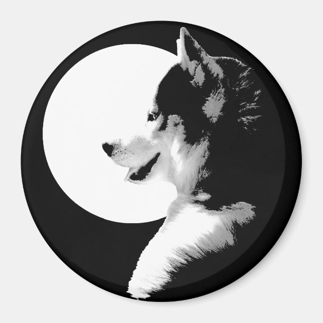 Aimant Husky Fridge Magnet Alaskan Sled Dog Magnet (Devant)