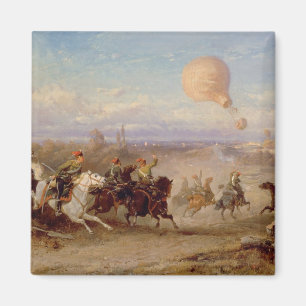 Aimant Hussards prussiens mettant le feu à un Ba frança