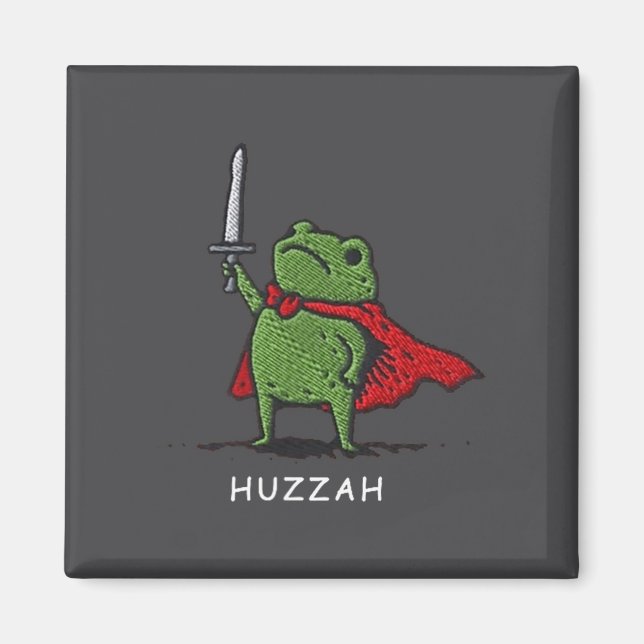 Aimant Huzzah Frog Knight Funny Sword Meme Quote  (Devant)