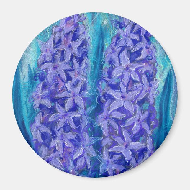 Aimant Hyacinths splower Cadeau de Pâques peinture floral (Devant)