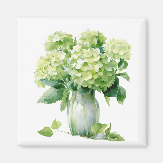 Aimant Hydrangeas Verts   (Devant)