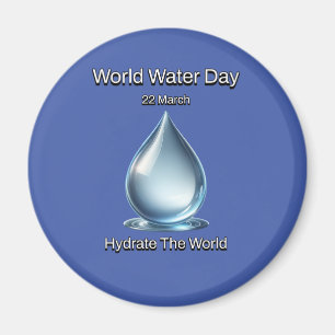Aimant Hydrate le monde. Journée mondiale de l'eau.