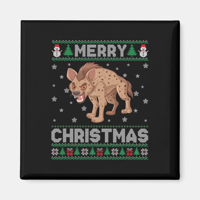Aimant Hyena Animal Hommes Femmes Enfants Vilain Chandail (Devant)