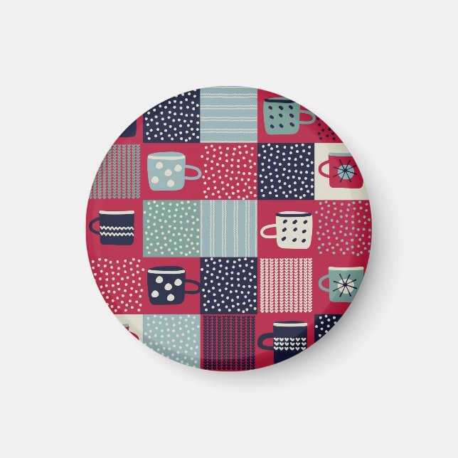 Aimant Hygge scandinave : Mélange Motif rustique (Devant)